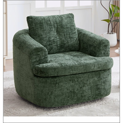 Canapé pivotant à 360 ° avec coussin double couche, dossier capitonné pour plus de confort et de style dans les salons, les chambres et les bureaux.