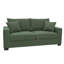 Canapé 69 pouces à deux places en tissu texturé, canapé rembourré confortable avec 2 coussins décoratifs et pieds en plastique robustes pour le salon, appartement, bureau, vert foncé-133016518