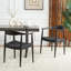 Solid Teak Wood Arm Chair in Black