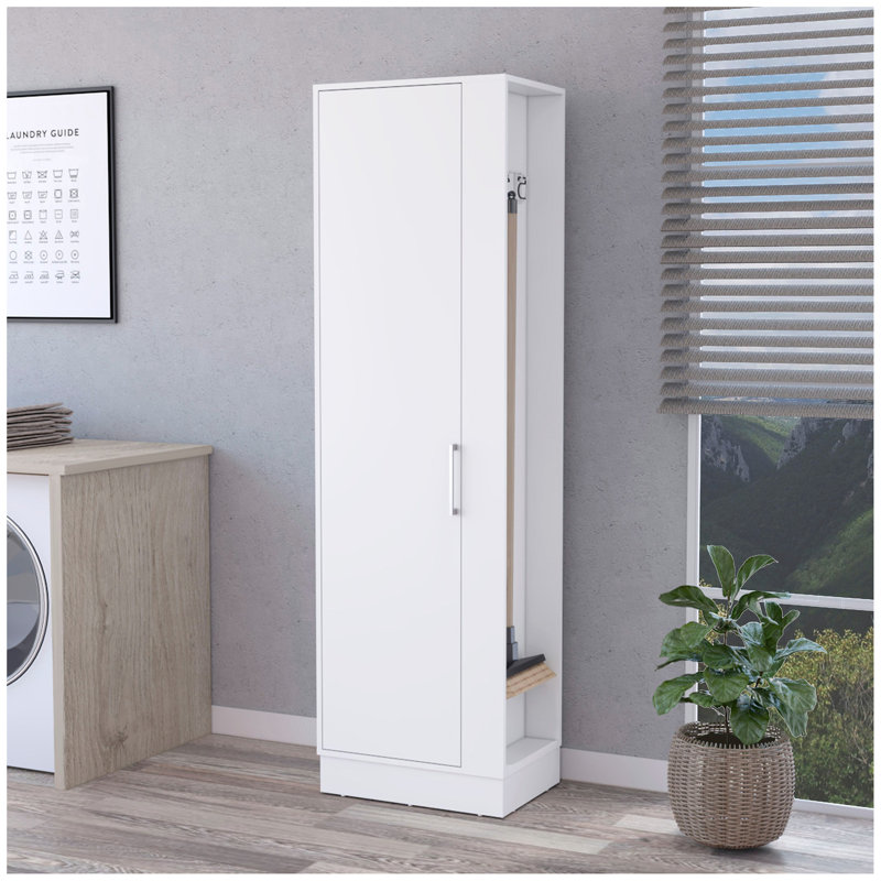 Grande armoire de rangement à 2 portes et 6 tablettes Greenville - blanc