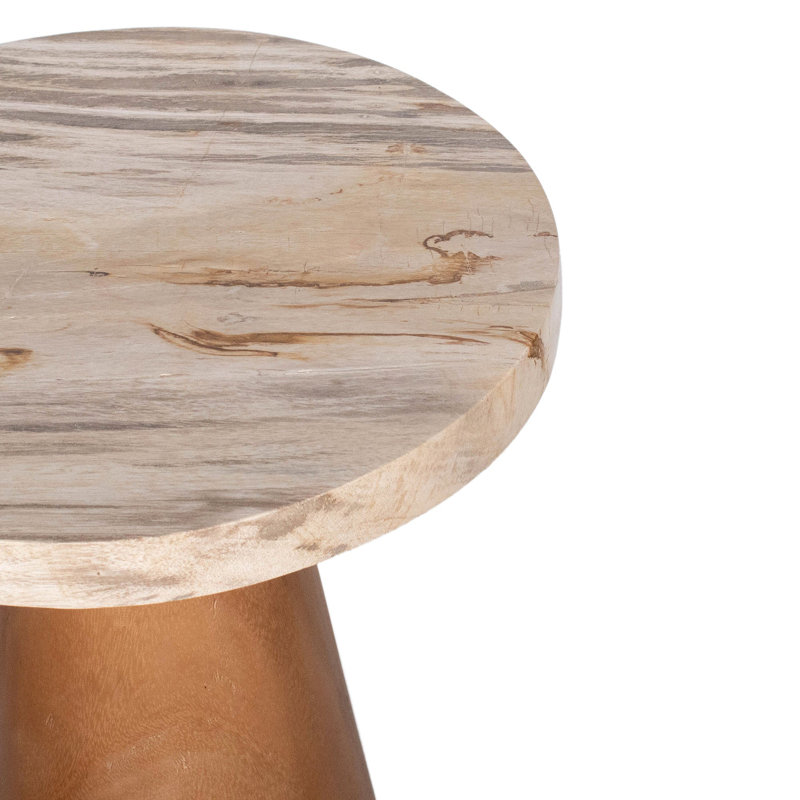 Petrified Wood Pedestal Table, Brown