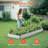 Metal Raised Garden Bed 12x4x1 ft Outdoor Galvanized Planter Box Silver
