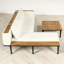 Ensemble de conversation modulaire pour 4 personnes avec coussins, ensemble de conversation pour patio, structure en bois d'acacia et en métal, table d'appoint intégrée, utilisation moderne et extérieure-649417758