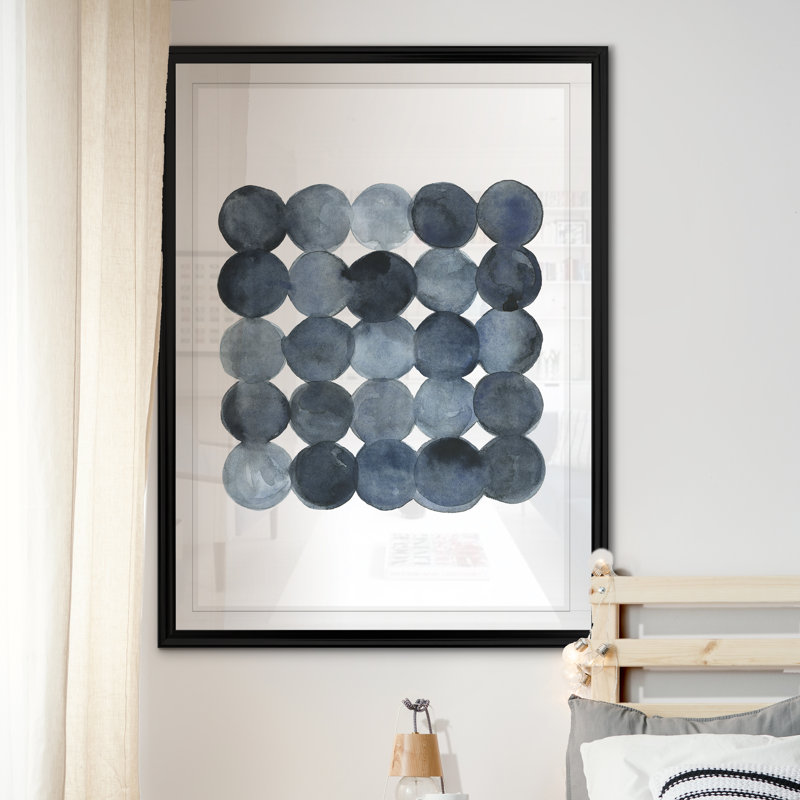 «Blue Grey Density I», peinture sur toile, H 24,5 po x l 18,5 po, Impression encadrée, Black