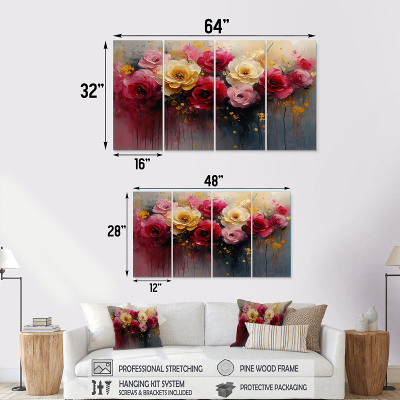 Blomberg - art mural - ensemble de décoration W, 4, H 28 po x l 48 po