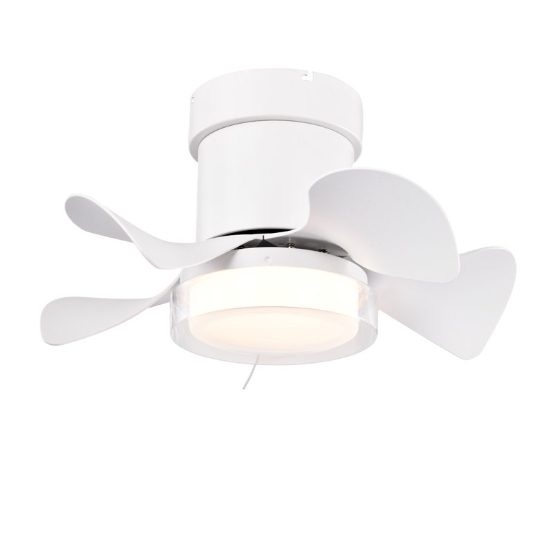 Adonis Flush Mount Ceiling Fan with 3-Color LED & Remote, Matte White