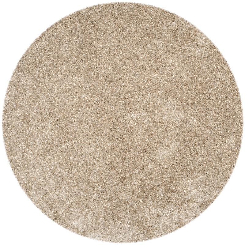 Delane Handmade Tufted Brown Area Rug, Round 5'