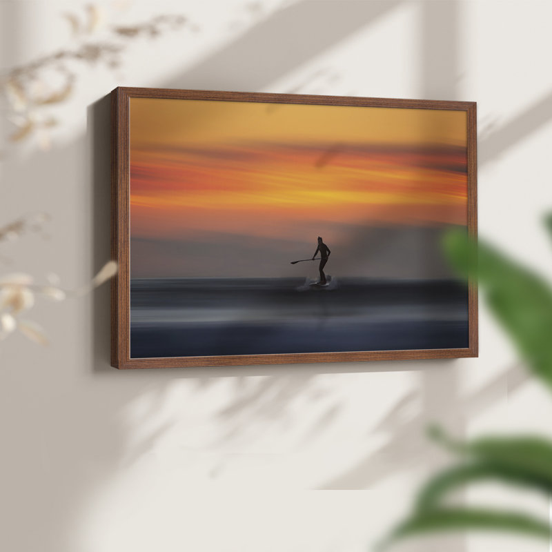 Lone Rider -Framed Print - Restickable, 8" H x 10" W, Walnut