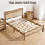 Base de lit plateforme en bois massif Boho avec tête et pied de lit en rotin