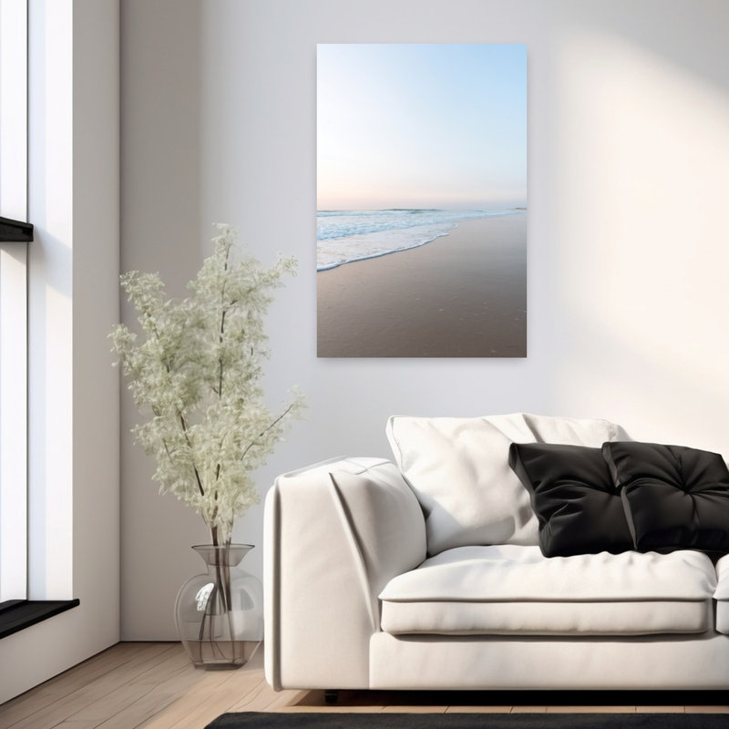 Art contemporain, plage contemporaine, océan, H 36 po x l 24 po