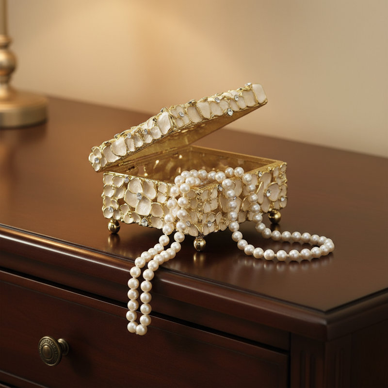 Dogwood Pewter Decorative Box