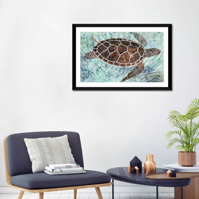 Tortue de mer, collage I - reproduction d'art