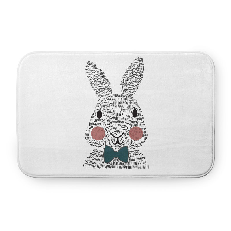 Tapis de bain Brahma, L 21 po x L 34 po, Vert foncé / Noir