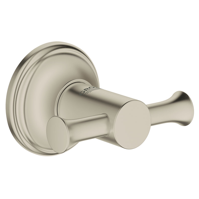 Essentials Authentic Wall Mounted Robe Hook, Brushed Nickel Infinity