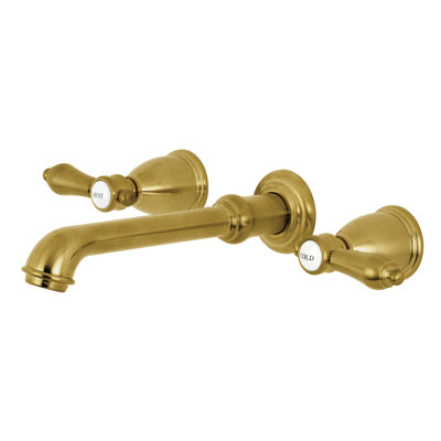 Kingston Brass Heirloom Two-Handle 3-Hole Wall Mount Bathroom Faucet