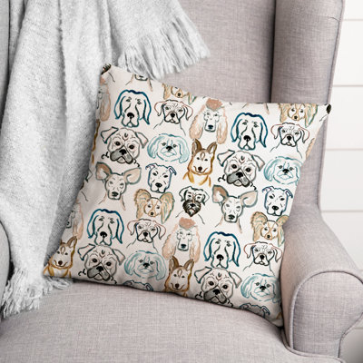 Housse et insert de coussin carré Dog Face