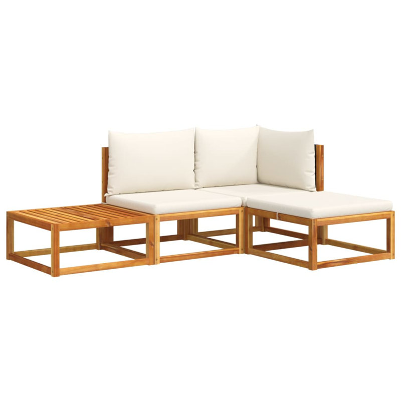  Garden Sofa Set Black, Cream White
