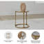 Table de bout transitionnelle en métal - plateau en verre trempé - finition métallique