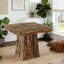 Table de salle à manger carrée en bois rustique avec base solide fuselée pour la cuisine