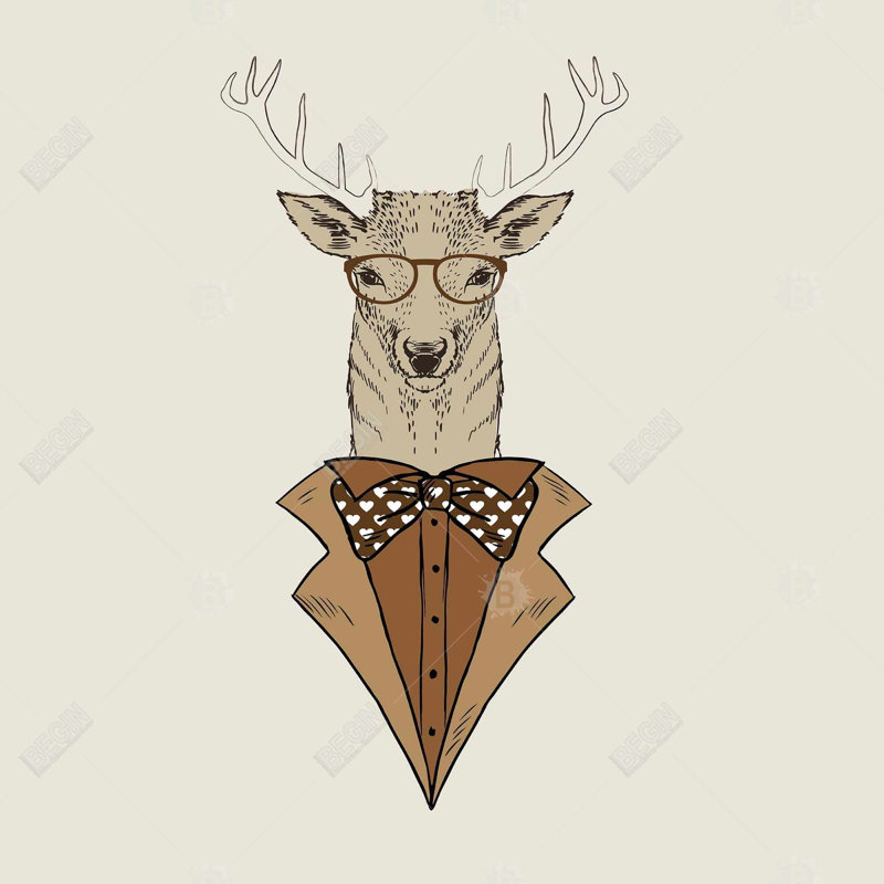 «Cerf avec manteau brun»