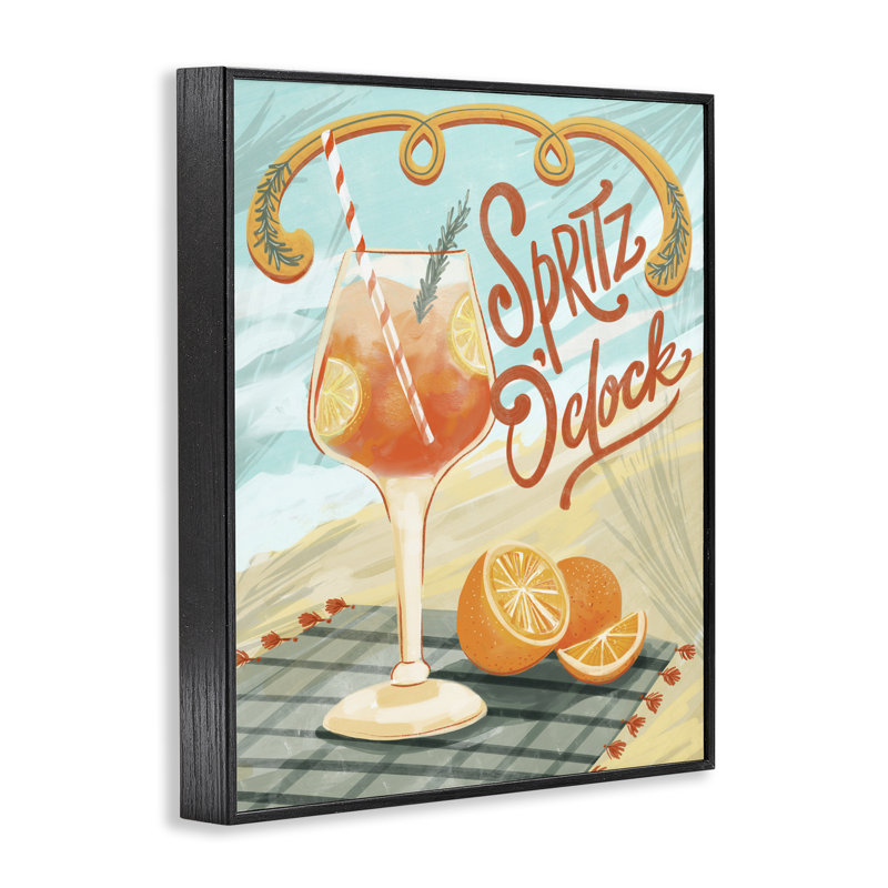 Giclée encadrée de cocktail Sceptz O'Clock, design par Connie Summers, 20 x 16, Midnight Black Giclee Framed