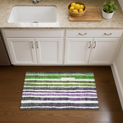 Premium Machine Washable Millbrook AMF1961 Stripes Rug