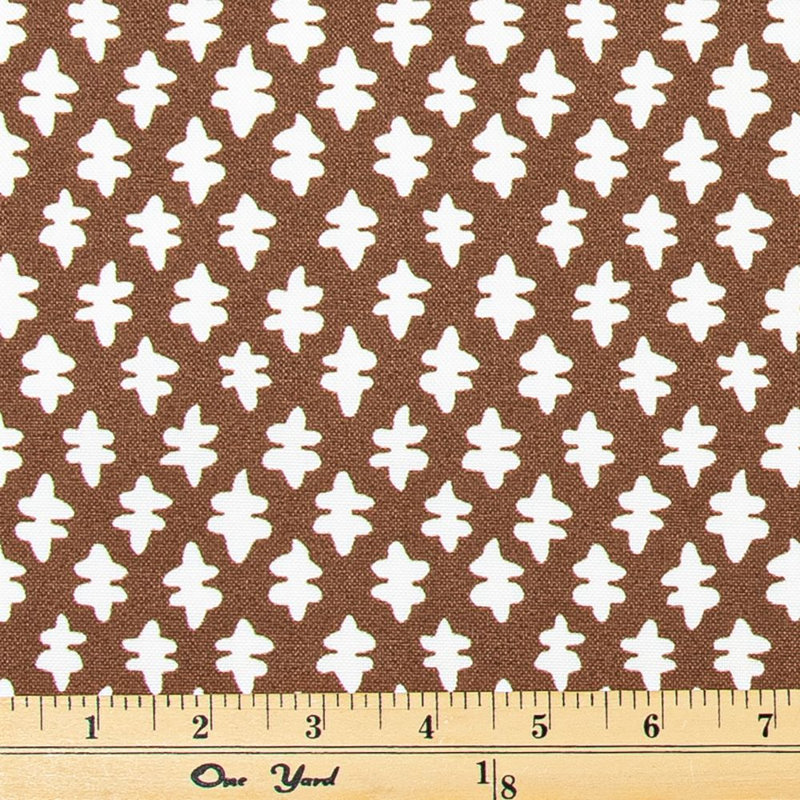 Housse de coussin d'extérieur à imprimé géométrique brun Cinamon, Carré 12 po