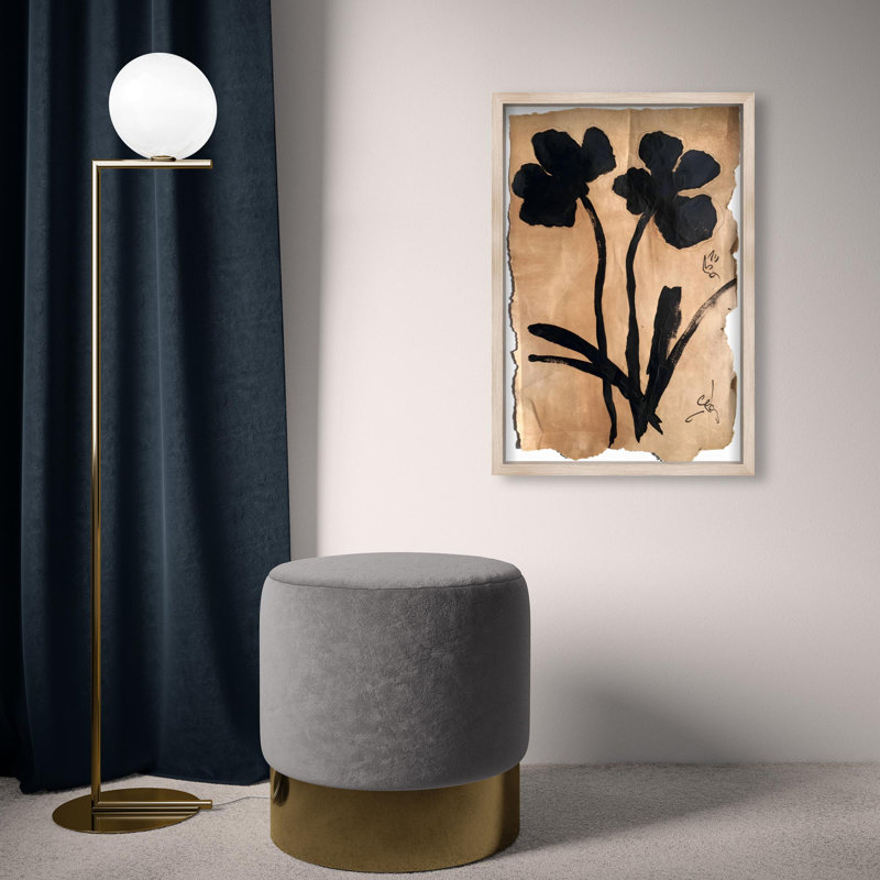 Oliver Gal Artistry in Bloom II Abstract Floral - Luxury Shadowbox Framed Wall Art, 32" H x 22" W, Cream