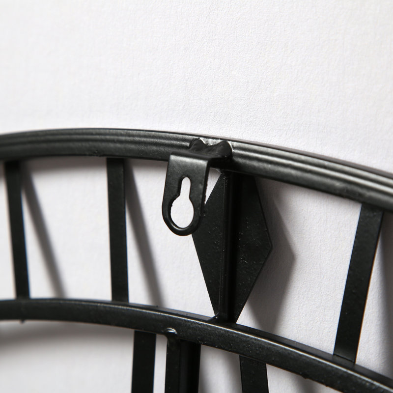Elienor Iron Wall Clock, Black, 100cm H x 100cm W x 5cm D