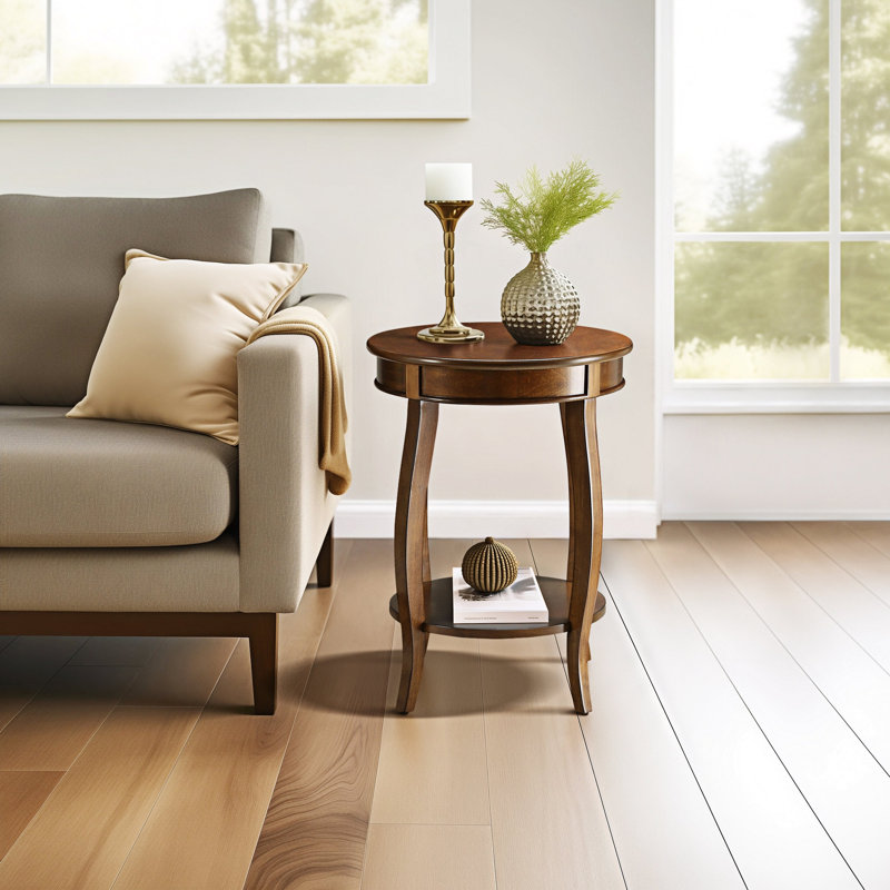 Aberta Walnut Finish Accent Table