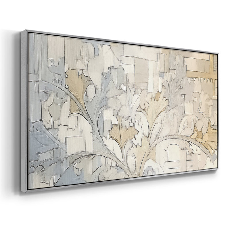 Série abstraite-XXIX- Toile tendue avec châssis tendue, prête à être accrochée, H 21 po x l 41 po, Blanc