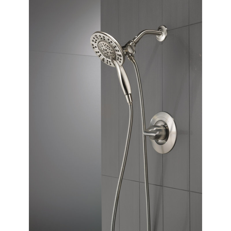 Arvo 14 Series Brushed Nickel Shower Faucet Set with In2ition 2-in-1 Dual Shower Head with HandHeld Spray Combo, Valve Trim Kit, SpotShield Stainless (Valve Included)