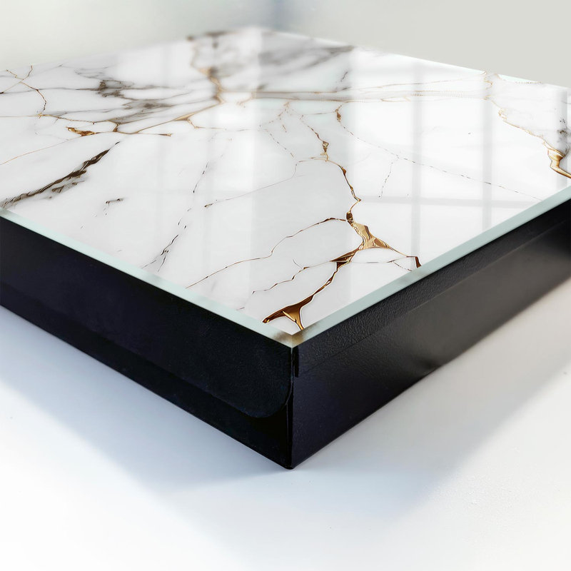 Key cabinet for wall, Opens to the right, 30x30x5, Black, Veined marble classic elegance contrast, 