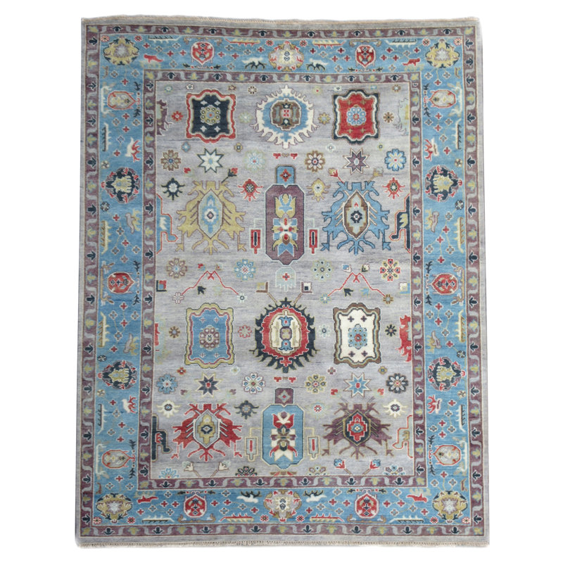 Tapis Oushak Karajeh 9 x 12 gris clair