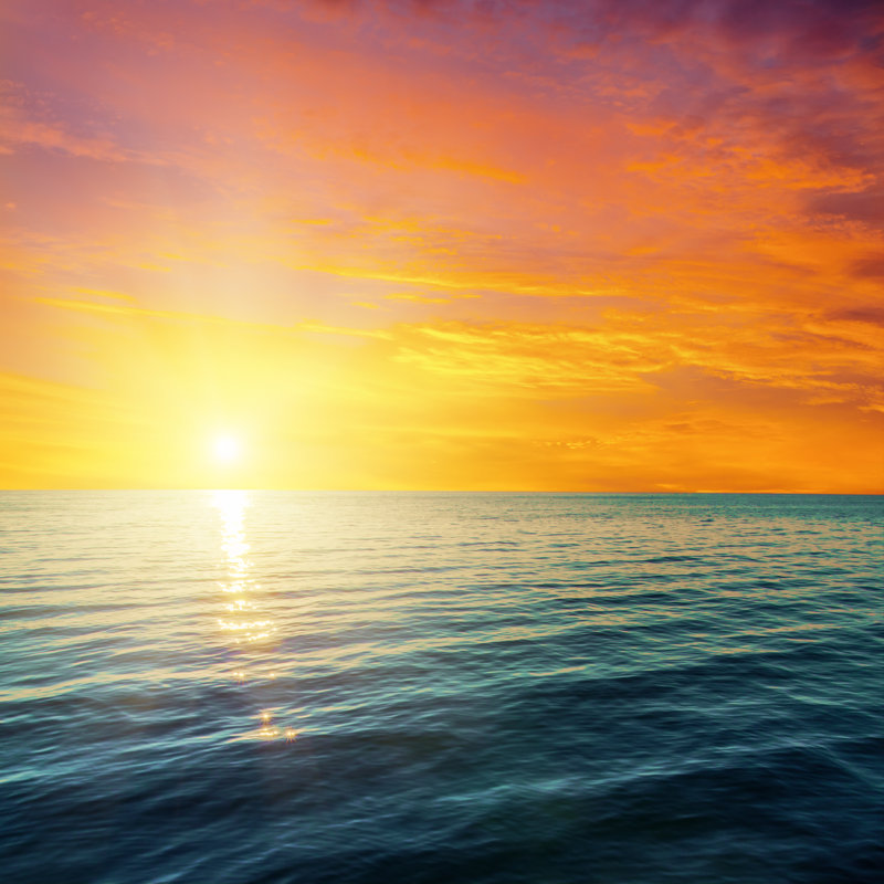 Sunset Over Sea - Wrapped Canvas Print, 91cm H x 91cm W x 3.8cm D