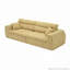 Canapé tissé à compression en chenille rayée, canapé compact à rangée droite avec éponge haute densité, canapé économiseur d'espace requis sans assemblage pour salon, appartement, bureau-129595791