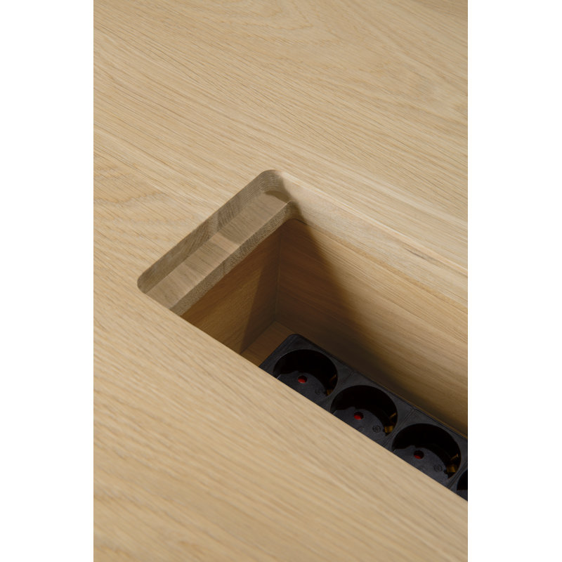 Geometric 123.5'' Solid Wood Rectangle Conference Table