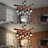 8-Light Industrial Wooden Chandelier