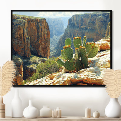 Marithza Arizona Cactus At The Canyons Edge I - art mural cactus