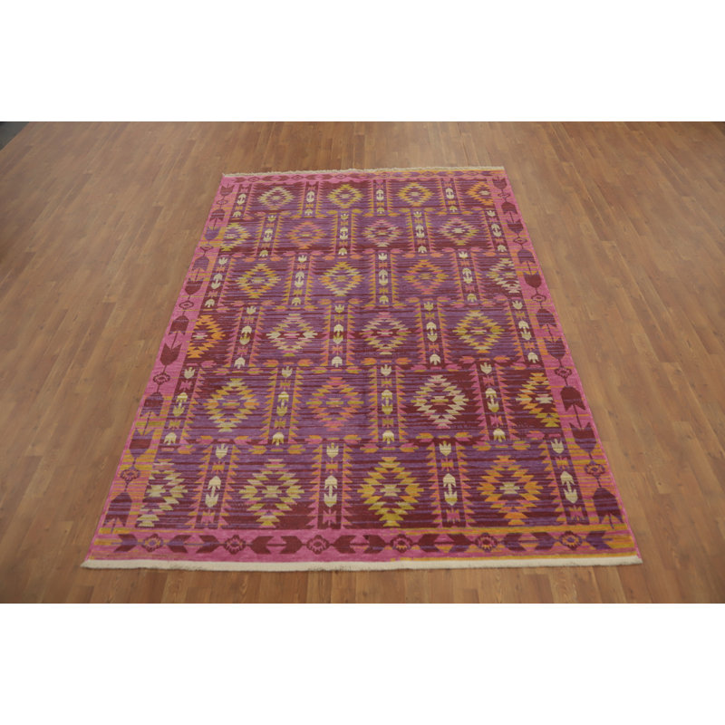 Tapis géométrique de style Gabbeh 6 x 9