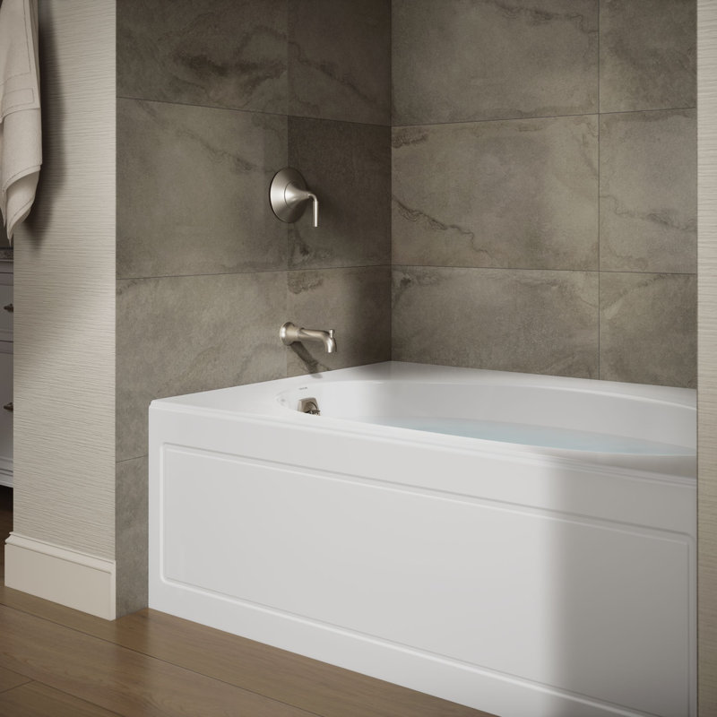 Windward 60" x 42" Alcove/Tile In Soaking Acrylic Bathtub, Gauche, Blanc