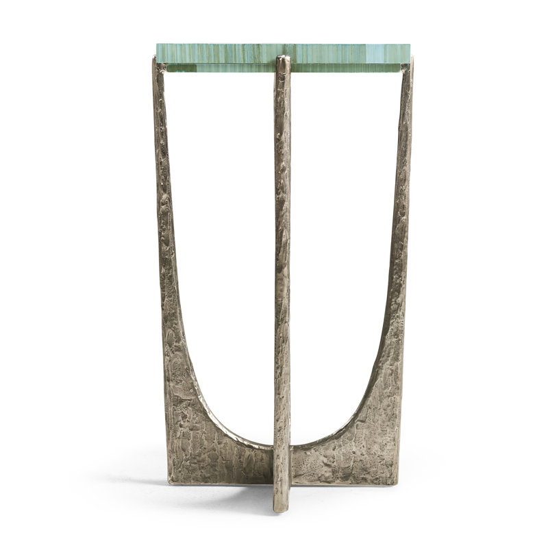 Water Seaglass Martini Table, 24" H x 14" W x 14" D