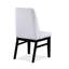 De 2 chaises de salle à manger rembourrées modernes, revêtement en tissu texturé blanc, dossier haut, structure en bois à finition noire, siège à dossier 2 pièces, pieds-780797191