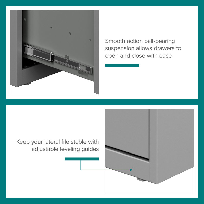 SoHo Chic 3-Drawer Metal Lateral Legal File Cabinet with Lock