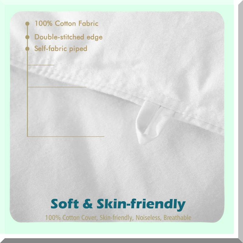 California Dream Feathers Down Comforter - All Season Duvet Insert with Soft 100% Cotton Cover - Ivory White Bed Comforter Insert 104x96 - Ties Included
