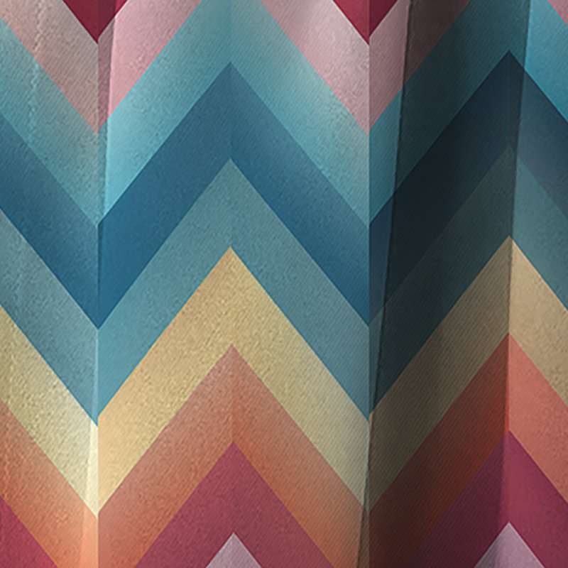 Motif à chevrons multicolores à géométrie urbaine - Rideau à chevrons - Rideau occultant - 1 panneau, L 52 po x L 108 po