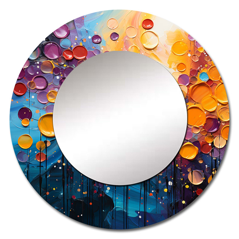 «Dancing Lights - Abstract Collages», miroir mural moderne, art moderne imprimé en métal, 36 po x 36 po