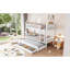 Rangement simple au-dessus de lits simples, lit superposé en bois aggloméré pour chambre d'enfant