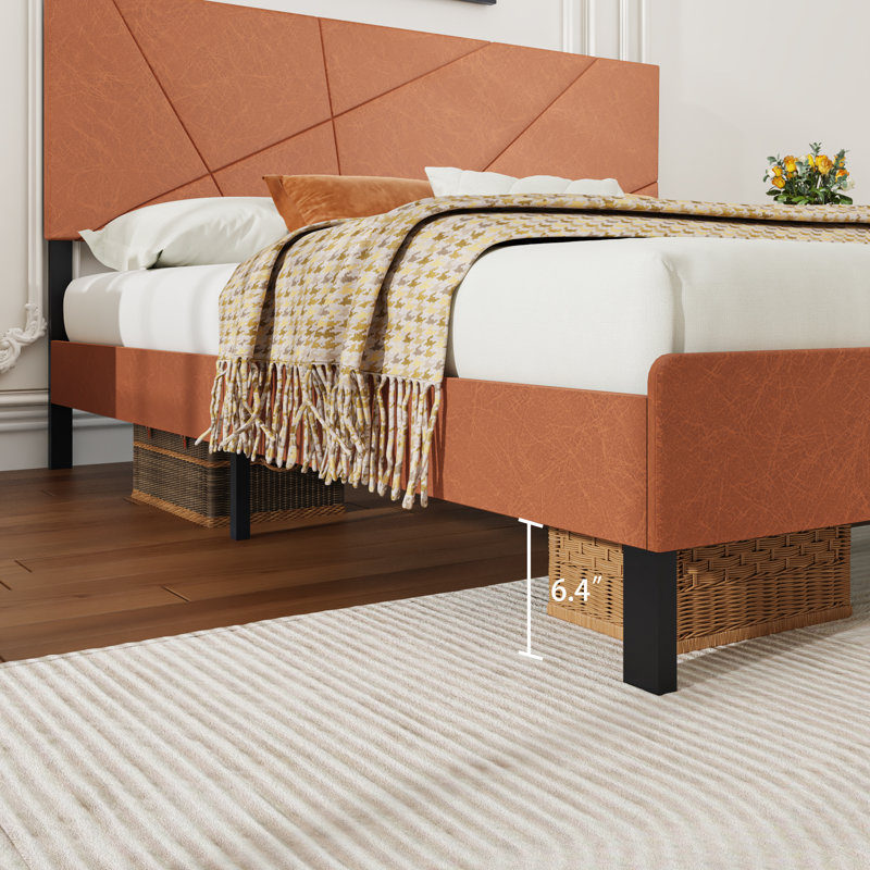 Structure de lit plateforme robuste en métal avec rangement sous le lit, parfaite pour les chambres à coucher, Grand lit