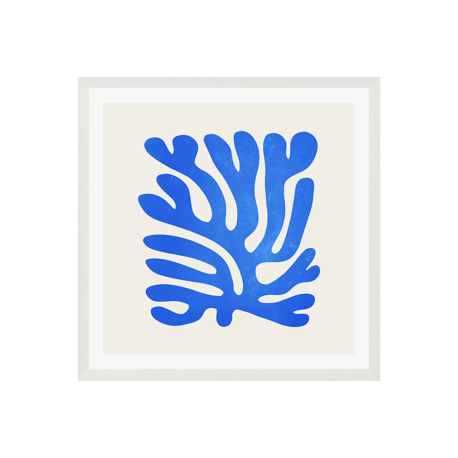 Marseille Blue Matisse Color by Ayeyokp, Yes, White Single Picture Framed, 20" H x 20" W x 0.75" D